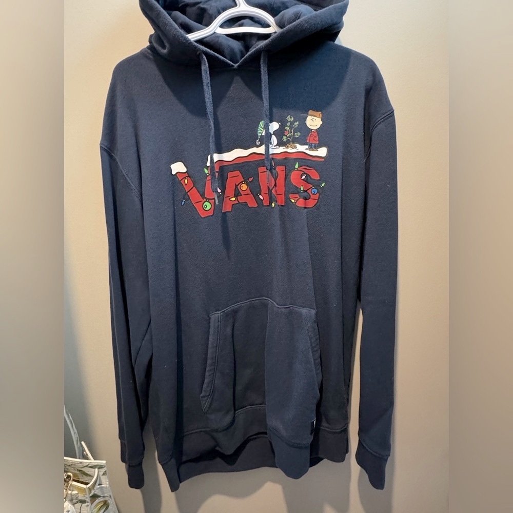 Vans Men's Navy Hoodie X Peanuts
